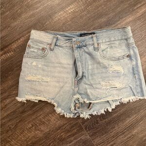 Aeropostale Light Blue Distressed Denim Cutoff Shorts